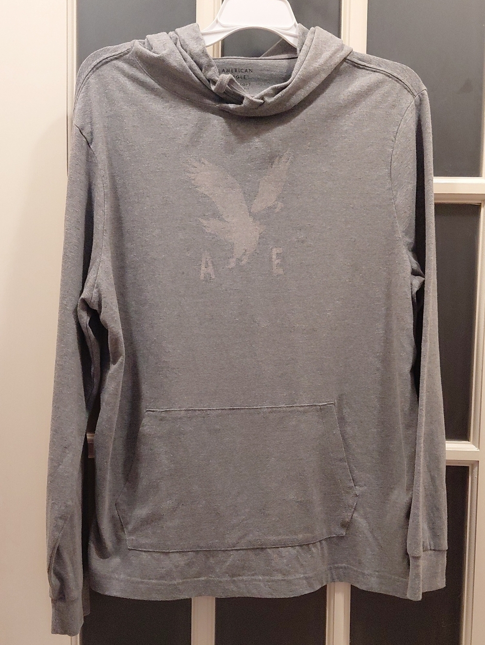 "American Eagle" Unisex, Sz. S, Hooded Pullover - Light Gray,lightweight....